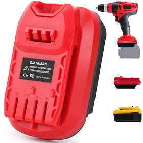 TPDL adapter mounted on Craftsman V20 tools shows cross-compatibility with DeWalt battery.