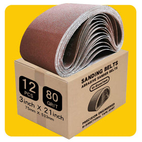TPmax 3x21 inch 80-grit belt for auto body prep and sanding