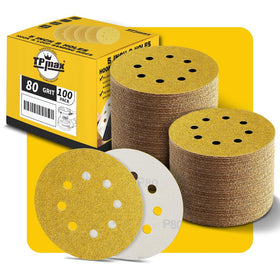 TPmax 5inch 80-grit gold-coated sanding disc ready for wood and metal work