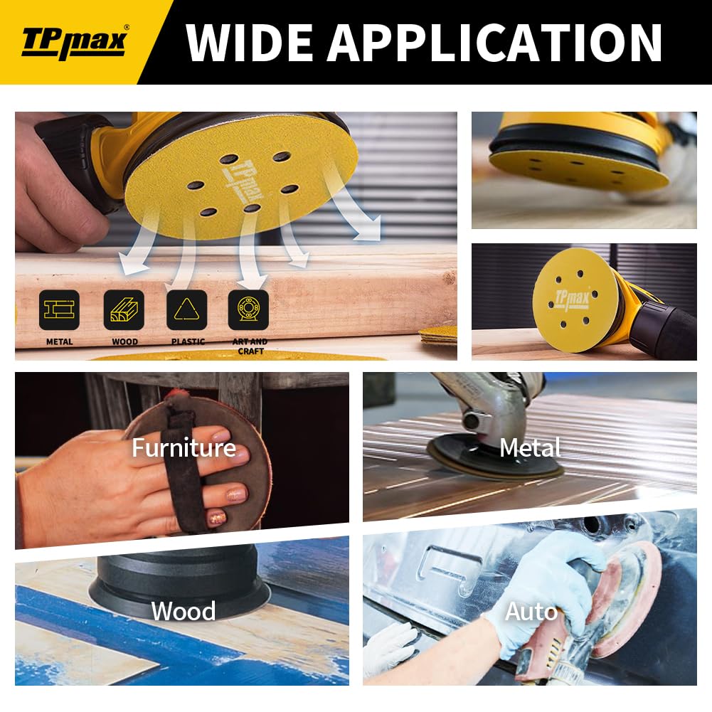 TPmax gold sanding disc 320-grit ideal for final polishing of wood and glass