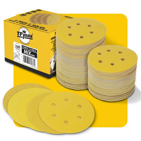 TPmax gold sanding disc 60-grit close-up illustrates durable wood prep use