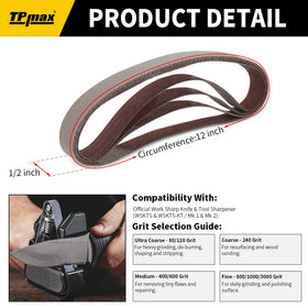 TPmax 240 grit belt for refined edge finishing