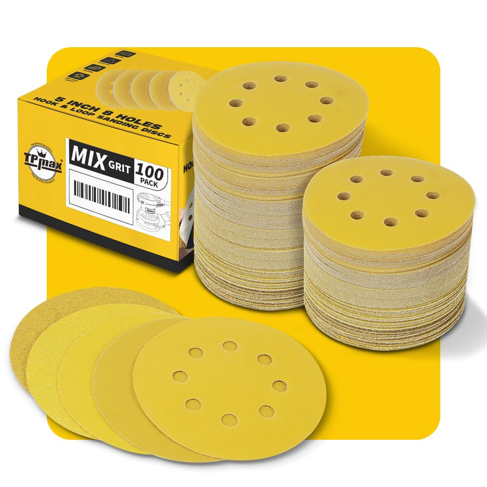 TPmax 60-grit sanding disc on wood surfaces for fast rough shaping.