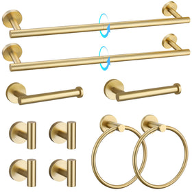 TQKAG brushed gold 23.6-inch towel bar for organized bathroom storage