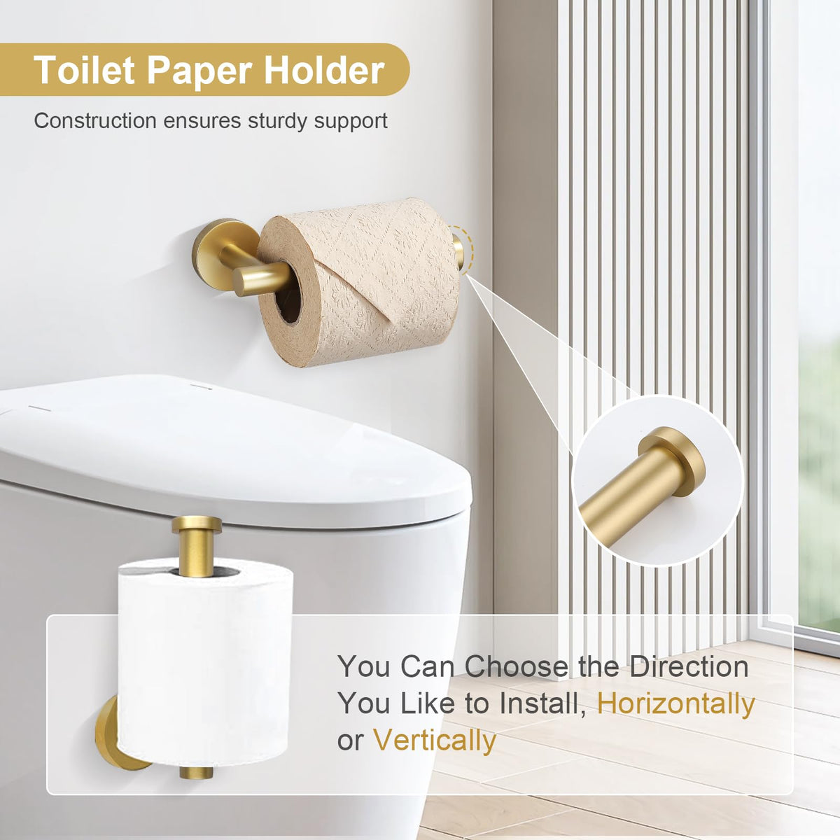 TQKAG brushed gold coat hooks help organize robes and accessories