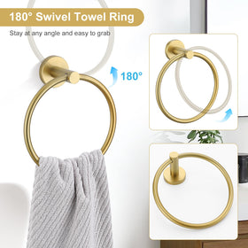 TQKAG brushed gold coat hooks keep essentials neatly stored.