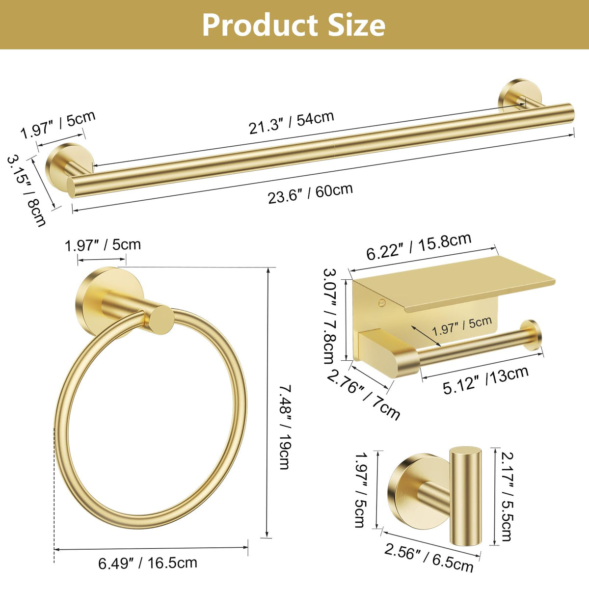 TQKAG end-knob design prevents the toilet paper roll from slipping.