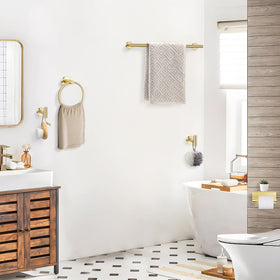 TQKAG brushed gold installation instructions simplify wall mounting.
