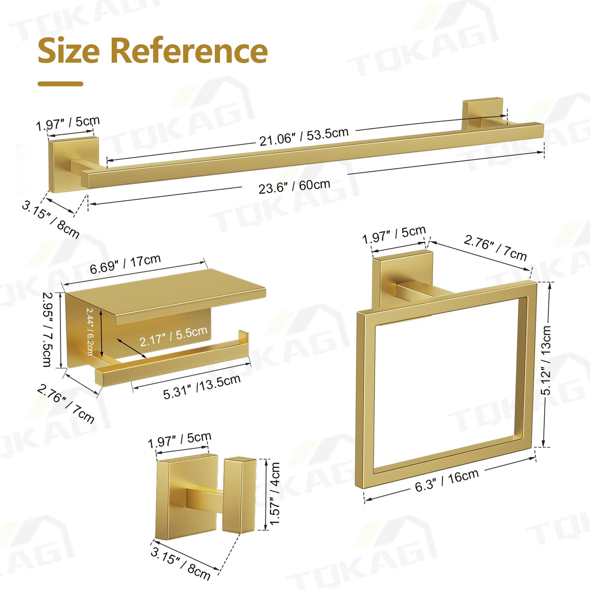 TQKAG brushed gold installation instructions guide simple mounting.