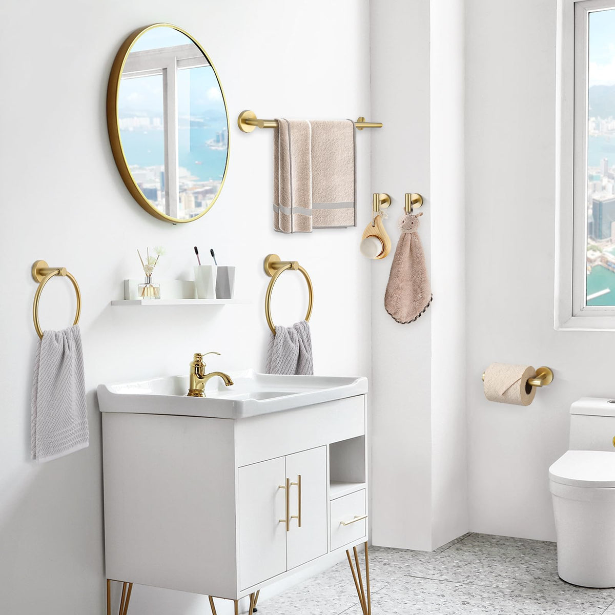 TQKAG brushed gold modern design suits various rooms.