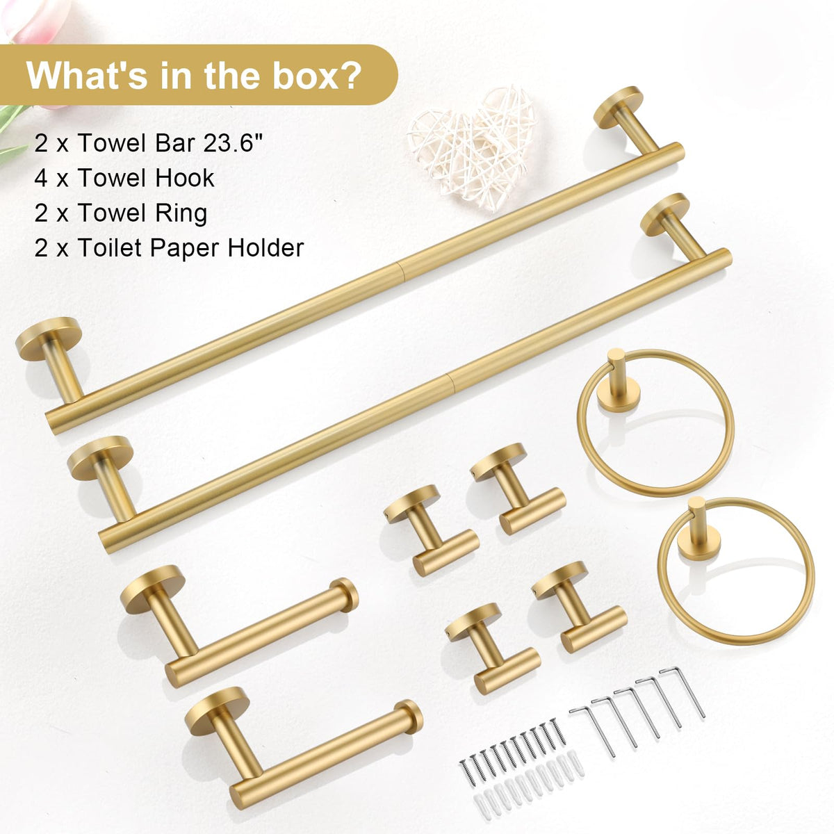 TQKAG brushed gold round-edge design avoids scratches and increases safety