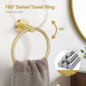 TQKAG brushed gold screw-mount hardware pack ensures secure mounting.