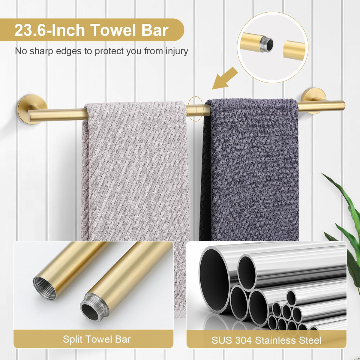 TQKAG brushed gold toilet paper holder enhances organization