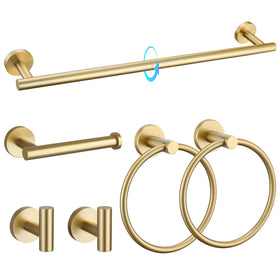 TQKAG brushed gold towel bar 23.6-inch for quick towel drying.