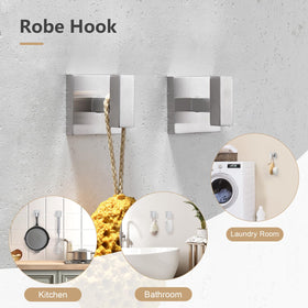TQKAG brushed nickel coat hooks organize robes and accessories