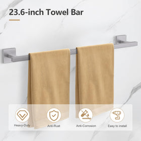 TQKAG brushed nickel towel ring keeps hand towels within reach