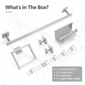 TQKAG wall-mounted brushed nickel bathroom set with square design