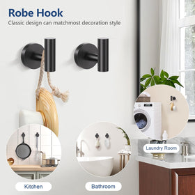 TQKAG coat hook matte black adds versatile hanging options in any room