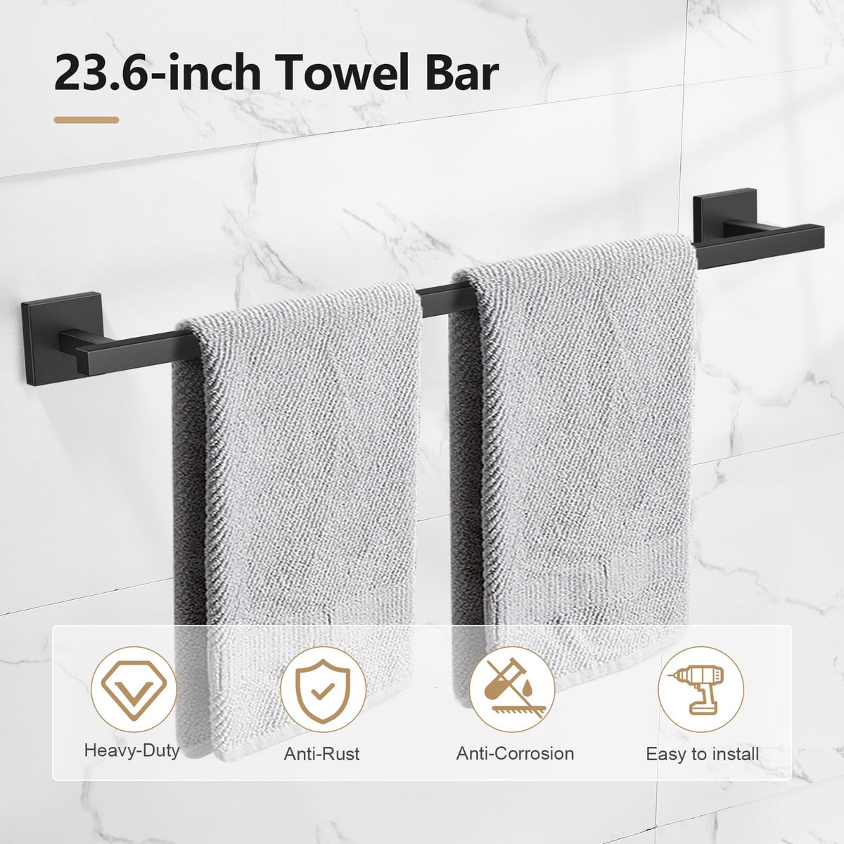 TQKAG toilet paper holder with shelf in matte black.