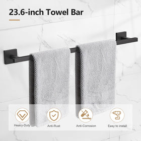 TQKAG toilet paper holder with shelf in matte black.