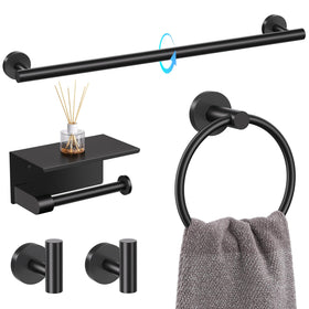 TQKAG towel bar 23.6-inch matte black for tidy towels and cohesive bathroom style