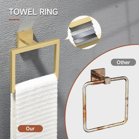 TQKAG brushed gold towel ring adds accessible style and tidy towels
