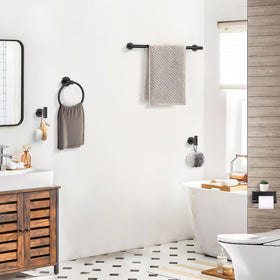 TQKAG wall-mounted bathroom accessories save vanity space and reduce clutter