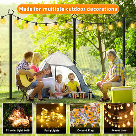 TQQVXX rustproof black poles suit patio or garden lighting aesthetics.