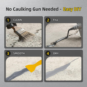 TQRR easy application pouch no caulking gun quick repairs without bulky tools.