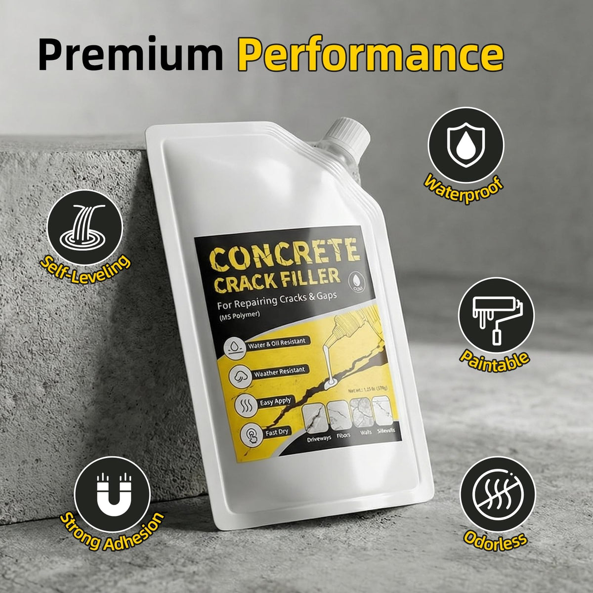 TQRR waterproof sealant exterior use protects surfaces from moisture and weather.