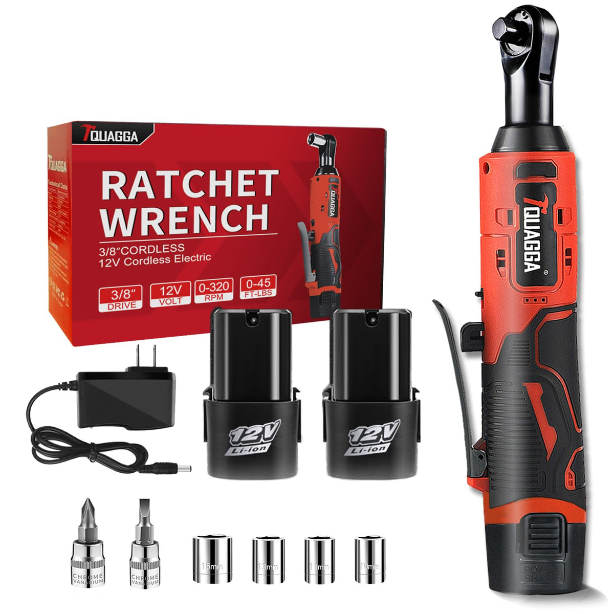 TQUAGGA 3-8 inch cordless ratchet wrench in use for tight-space fastener work