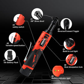 TQUAGGA 7-socket set with chromium-vanadium steel for durable automotive work.