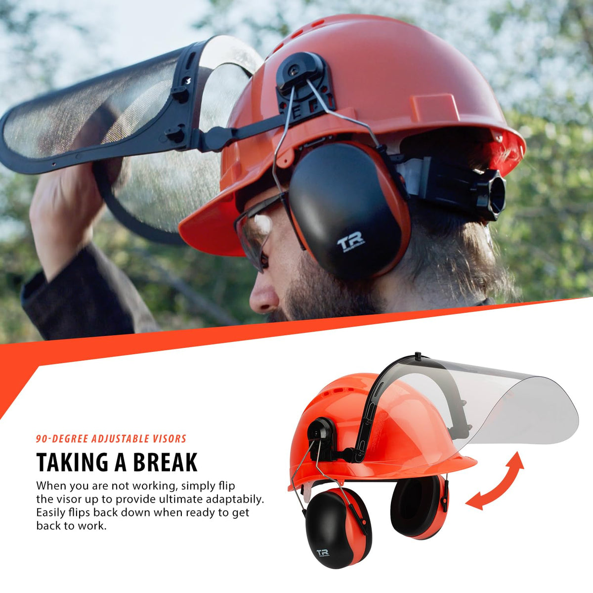 TR Industrial helmet six ventilation slots promote airflow for comfortable use.