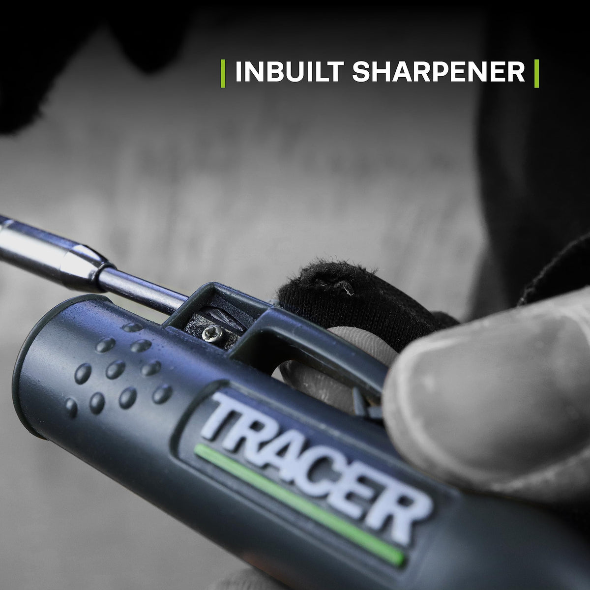 Tracer marks ceramics, plastic, wood, and metal surfaces with clarity.