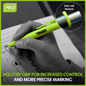 Tracer Pro ergonomic grip aids comfortable, controlled marking.