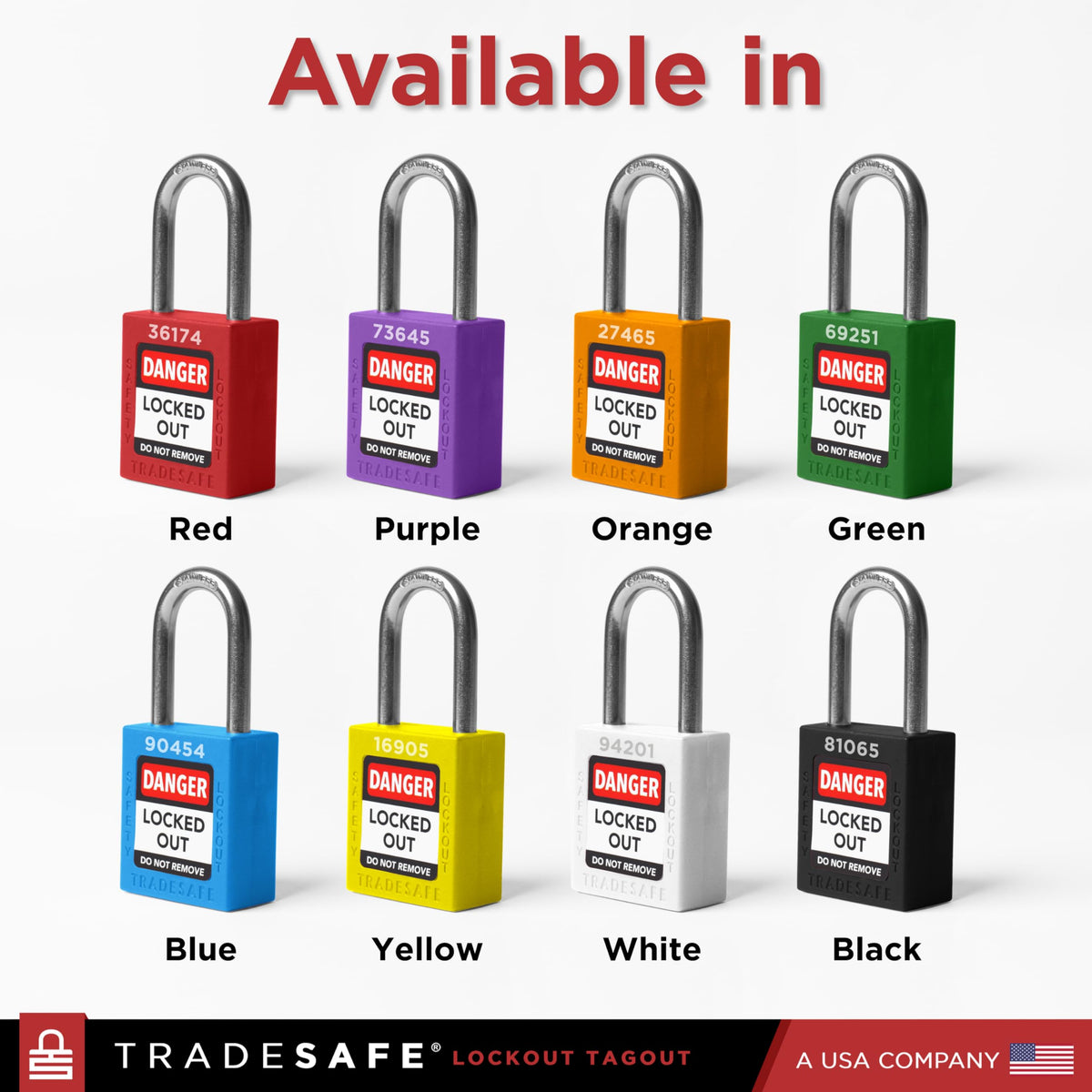 Non-conductive thermoplastic unibody of TRADESAFE LOTO locks