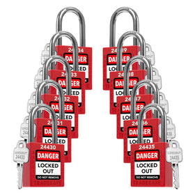 TRADESAFE lockout set of ten red locks for clear safety control.
