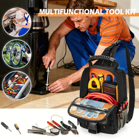 Trahzia tool pouch with MOLLE webbing for extra tool attachment.