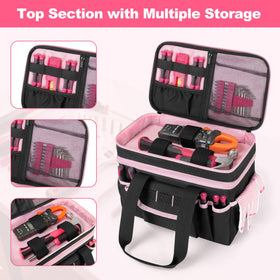 Trahzia Tool Tote Bag exterior pockets organize gloves and frequently used tools for fast access.