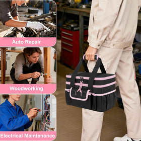 Trahzia Tool Tote Bag wrapped handle offers comfortable carrying between locations.