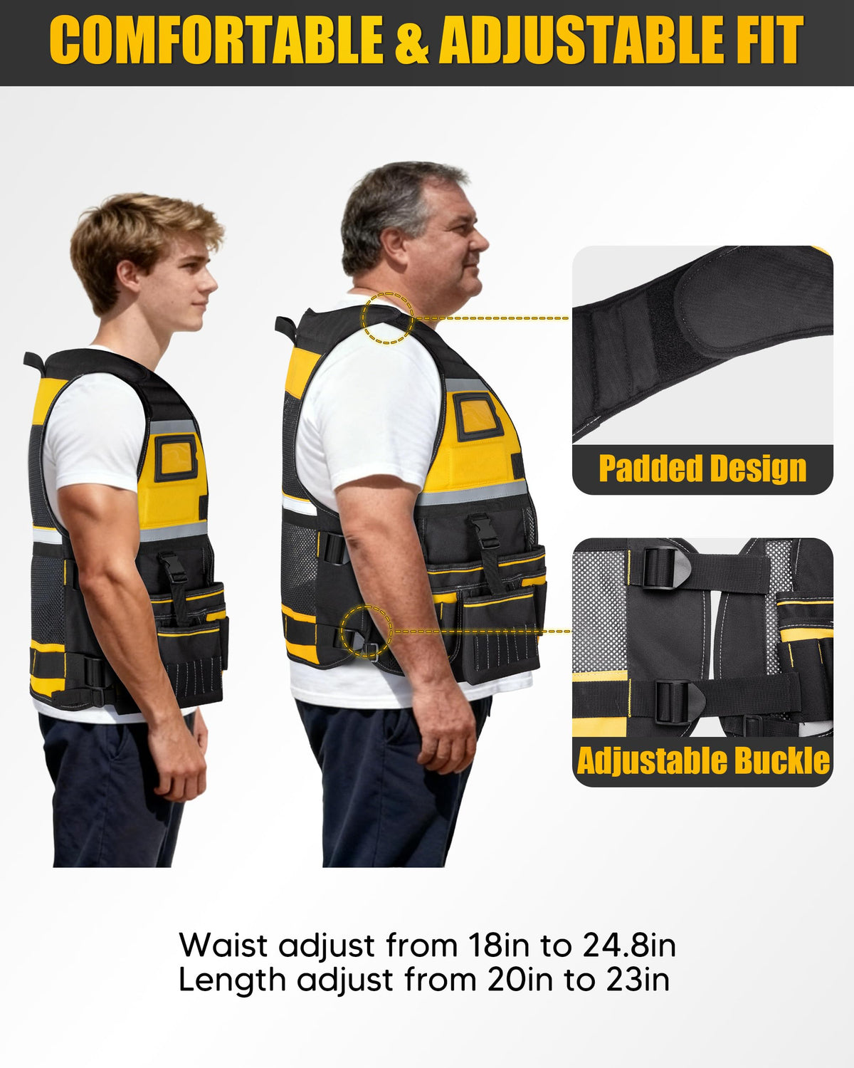 Trahzia bright yellow vest improves daytime safety on job sites