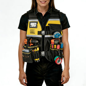 Trahzia tool vest ideal for electricians, carpenters, and construction crews