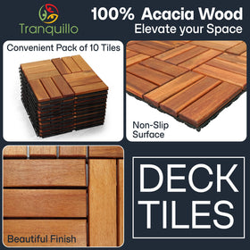 Tranquillo deck tiles with drainage base keep surfaces dry.