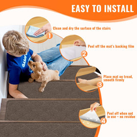 TranquilMoments can be cut for irregular stairs for a custom fit.