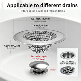 TRAPMATE 304 stainless steel strainer resisting rust for long-lasting bathroom use.