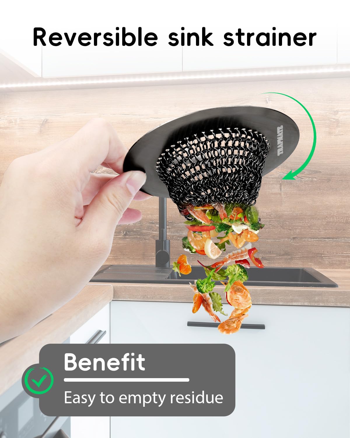 TRAPMATE anti-clogging basket design illustrates smooth water flow