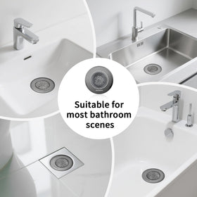 TRAPMATE black, stylish drain cover enhances bathroom aesthetics and protection