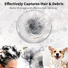 TRAPMATE deep-design drain-strainer hides debris and reduces maintenance tasks