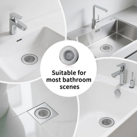 TRAPMATE fits flat and pop-up drains for versatile bathroom protection