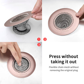 TRAPMATE rose gold pop-up and regular drain compatible—works with multiple drain types
